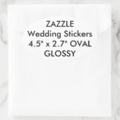 Custom Wedding Stickers OVAL GLOSSY (4 Stk.) (Tasche)