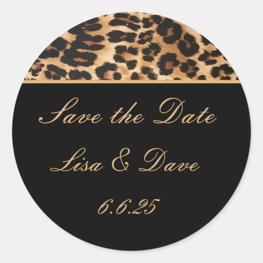 Custom Wedding Stickers Save the Date Safari (Vorderseite)