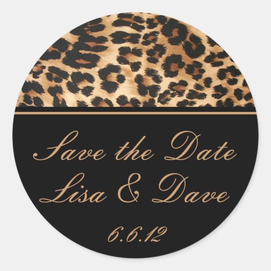 Custom Wedding Stickers Save the Date Safari (Vorderseite)