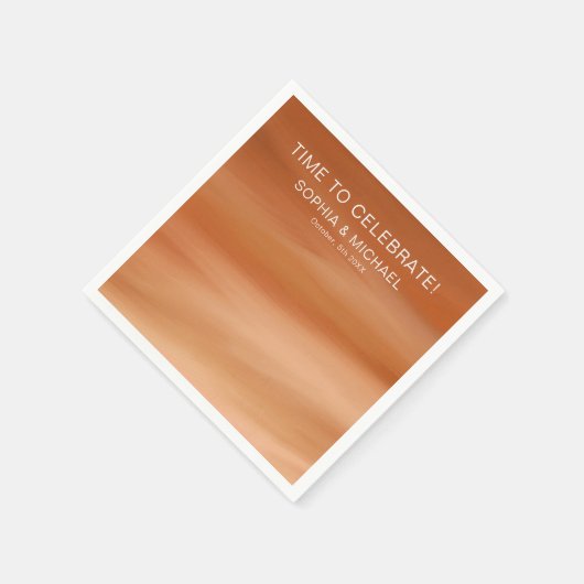 Custom Wedding Template Terracotta Herbst Fall Serviette (Ecke)