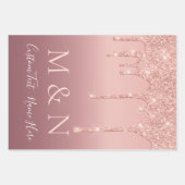 Custom Wedding Text Rose Gold Blush Sparkle Geschenkpapier Set (Vorderseite 2)