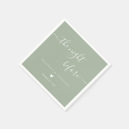 Custom Wedding The Night Before Rehearsal Dinner Serviette (Ecke)