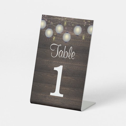 Custom Wedding Tischnummer Sockelschild (Vorderseite)