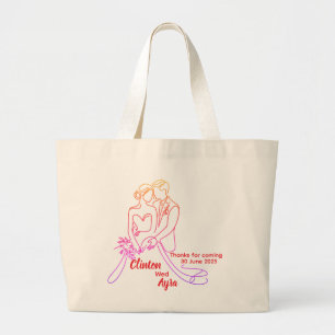 Custom Wedding Tote Bag - Personalisiert Jumbo Stoffbeutel