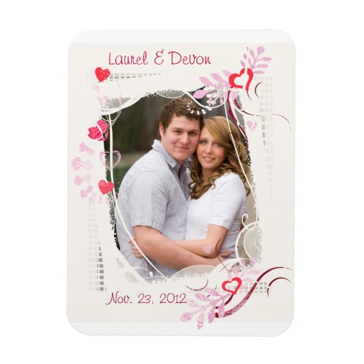 Custom Wedding / Valentine's Day Foto Magnet (Vertikal)