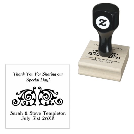 Custom Wedding Vielen Dank Gummistempel (Stempel)