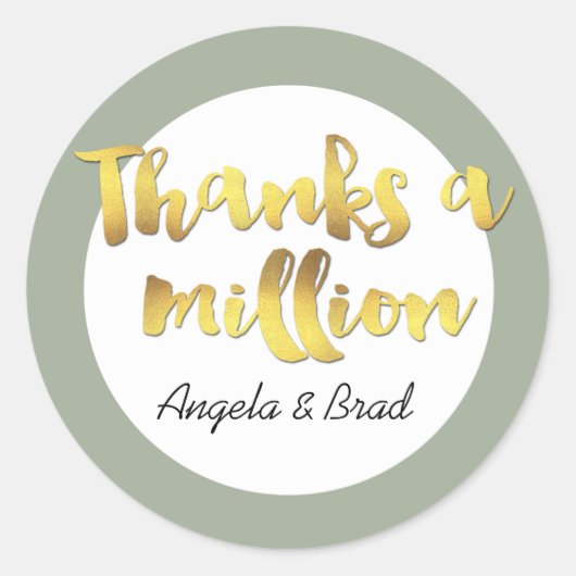 Custom Wedding Vielen Dank Runder Aufkleber (Vorderseite)