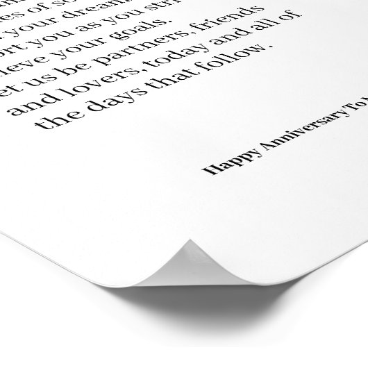 Custom Wedding Vow Poster (Ecke)