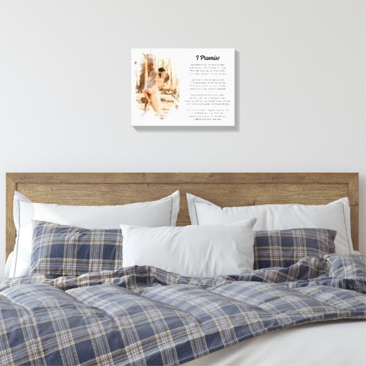 Custom Wedding Vows Renewal Geschenk mit Foto Leinwanddruck (Insitu (Schlafzimmer))