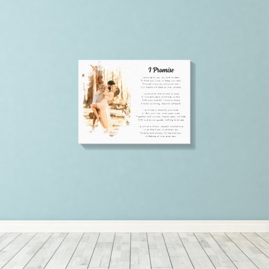 Custom Wedding Vows Renewal Geschenk mit Foto Leinwanddruck (Insitu (Holzboden))