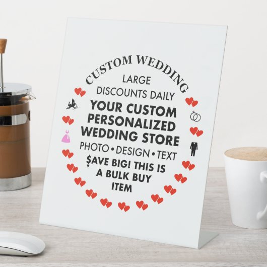 Custom Wedding Welcome Sign - 10" x 12" Pedestal Sockelschild (In Situ)