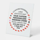 Custom Wedding Welcome Sign - 10" x 12" Pedestal Sockelschild (Vorderseite)