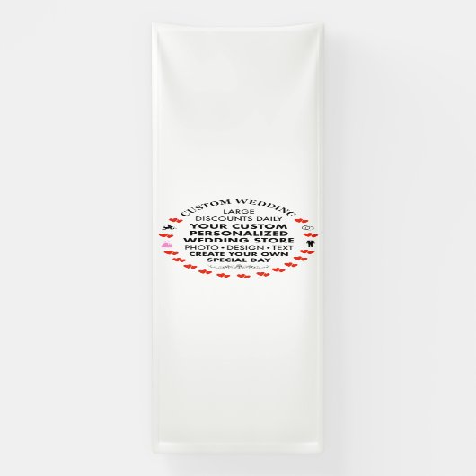 Custom Wedding Welcome Sign 10' x 4' Vinyl Banner (Vertikal)