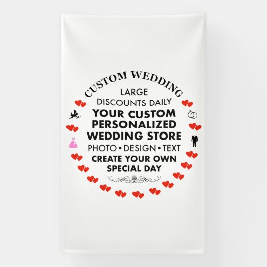 Custom Wedding Welcome Sign 10' x 6' Vinyl Banner (Vertikal)