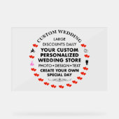 Custom Wedding Welcome Sign 12" x 18" Acryl Acrylschild (Vorderseite)