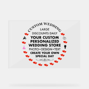 Custom Wedding Welcome Sign 12" x 18" Acryl Acrylschild