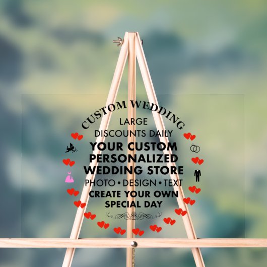 Custom Wedding Welcome Sign 12" x 18" Acryl Acrylschild (Neutral)