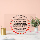 Custom Wedding Welcome Sign 12" x 18" Acryl Acrylschild (Hochzeit)