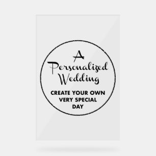 Custom Wedding Welcome Sign 18" x 12" Acryl Acrylschild