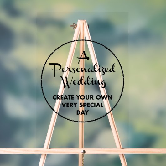Custom Wedding Welcome Sign 18" x 12" Acryl Acrylschild (Neutral)