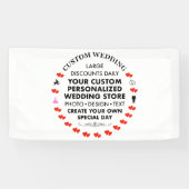 Custom Wedding Welcome Sign 1.6' x 3' Vinyl Banner (Horizontal)