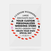 Custom Wedding Welcome Sign 24" x 18" Acryl Acrylschild (Vorderseite)