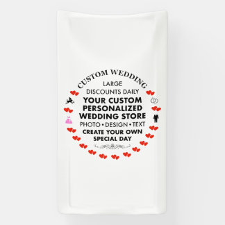 Custom Wedding Welcome Sign 3' x 1.6' Vinyl Banner