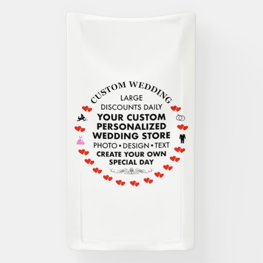 Custom Wedding Welcome Sign 3' x 1.6' Vinyl Banner (Vertikal)