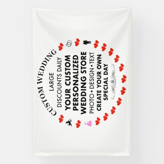 Custom Wedding Welcome Sign 4' x 6' Vinyl Banner (Vertikal)