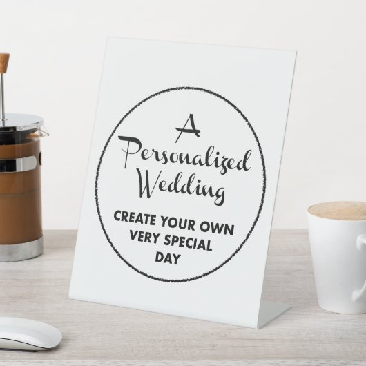 Custom Wedding Welcome Sign - 8" x 10" Pedestal Sockelschild (In SItu)