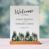 Custom Wedding Welcome Sign Rustikaler Wald Acrylschild (Neutral)
