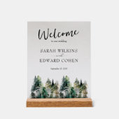 Custom Wedding Welcome Sign Rustikaler Wald Acrylschild (Vorderseite)