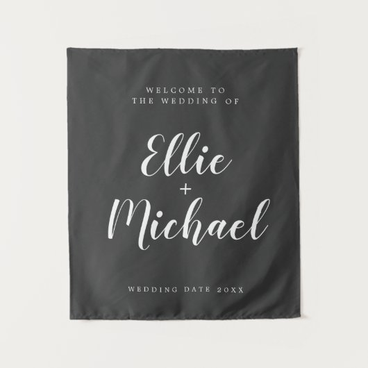Custom Wedding Welcome Tapestry Wandteppich (Vorderseite)
