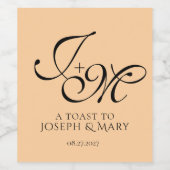 Custom Wedding Wine Label - Personalisiertes Elega Weinetikett (Einzelnes Label)