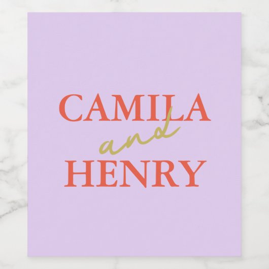 Custom Wedding Wine & Sparkling Wine Bottle Label Weinetikett (Einzelnes Label)