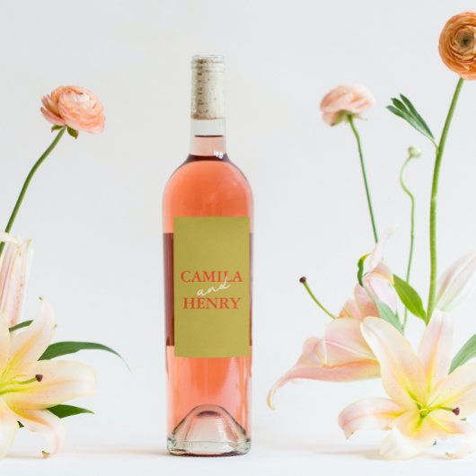 Custom Wedding Wine & Sparkling Wine Bottle Label Weinetikett