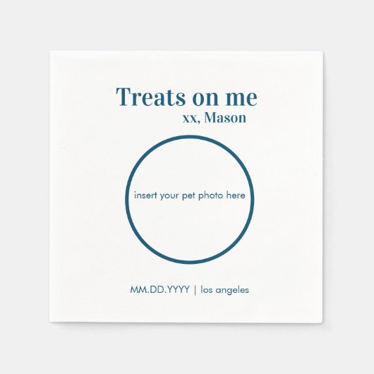 Custom Wedert Dessert Napkin Dog/Cat/Pet Serviette (Vorderseite)