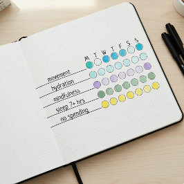 Custom Weekly Habit Tracker | 3" x 1.5" Journal Gummistempel