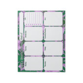 Custom Weekly Planner | Jungle Blätter Muster Notizblock (Rotiert)