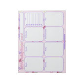 Custom Weekly Planner | Muster für Wildblumen und Notizblock (Rotiert)