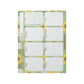 Custom Weekly Planner | Sonnenblumenmuster Kariert Notizblock (Rotiert)