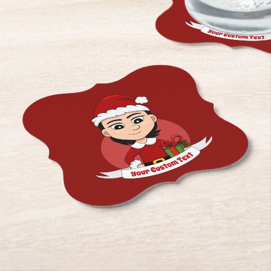 Custom Weihnachts Girl Cartoon Paper Untersetzer (angewinkelt)