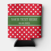 Custom Weihnachtsfeiertage Polka Punkte können Küh Dosenkühler (Vorderseite)