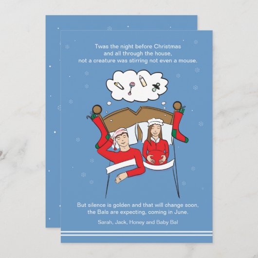 CUSTOM Weihnachtskarte Ankündigung der Schwangersc (Vorne/Hinten)