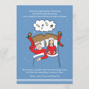 CUSTOM Weihnachtskarte Schwangerschaft Ankündigung