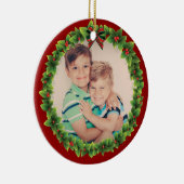 Custom Weihnachtsmann Fügen Sie Ihre Kinder Foto R Keramik Ornament (Rechts)