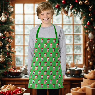 Custom Weihnachtsmannmütze Face 3 Fotos Weihnachts Schürze
