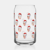 Custom Weihnachtsmannmütze Face Weihnachtsgeschenk Dosenglas (Vorderseite)
