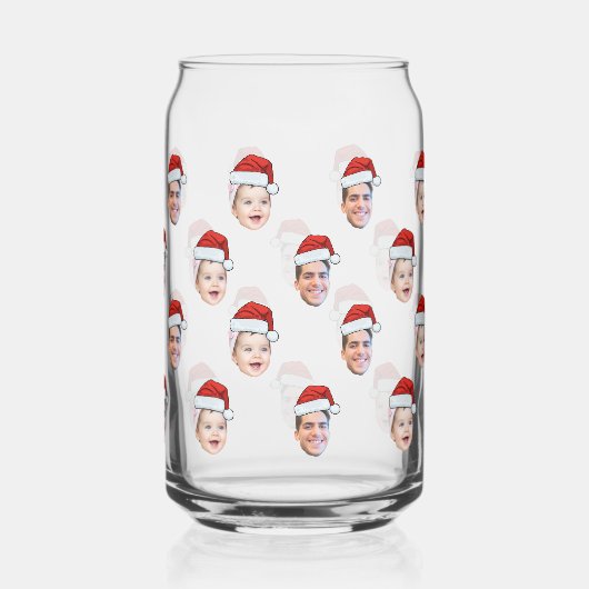 Custom Weihnachtsmannmütze Face Weihnachtsgeschenk Dosenglas (Rückseite)