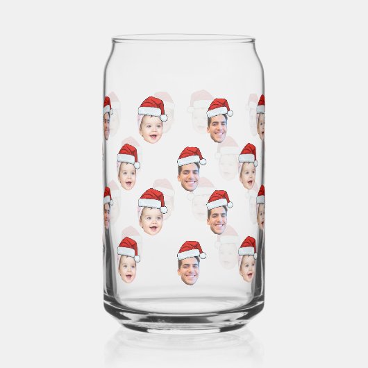 Custom Weihnachtsmannmütze Face Weihnachtsgeschenk Dosenglas (Links)